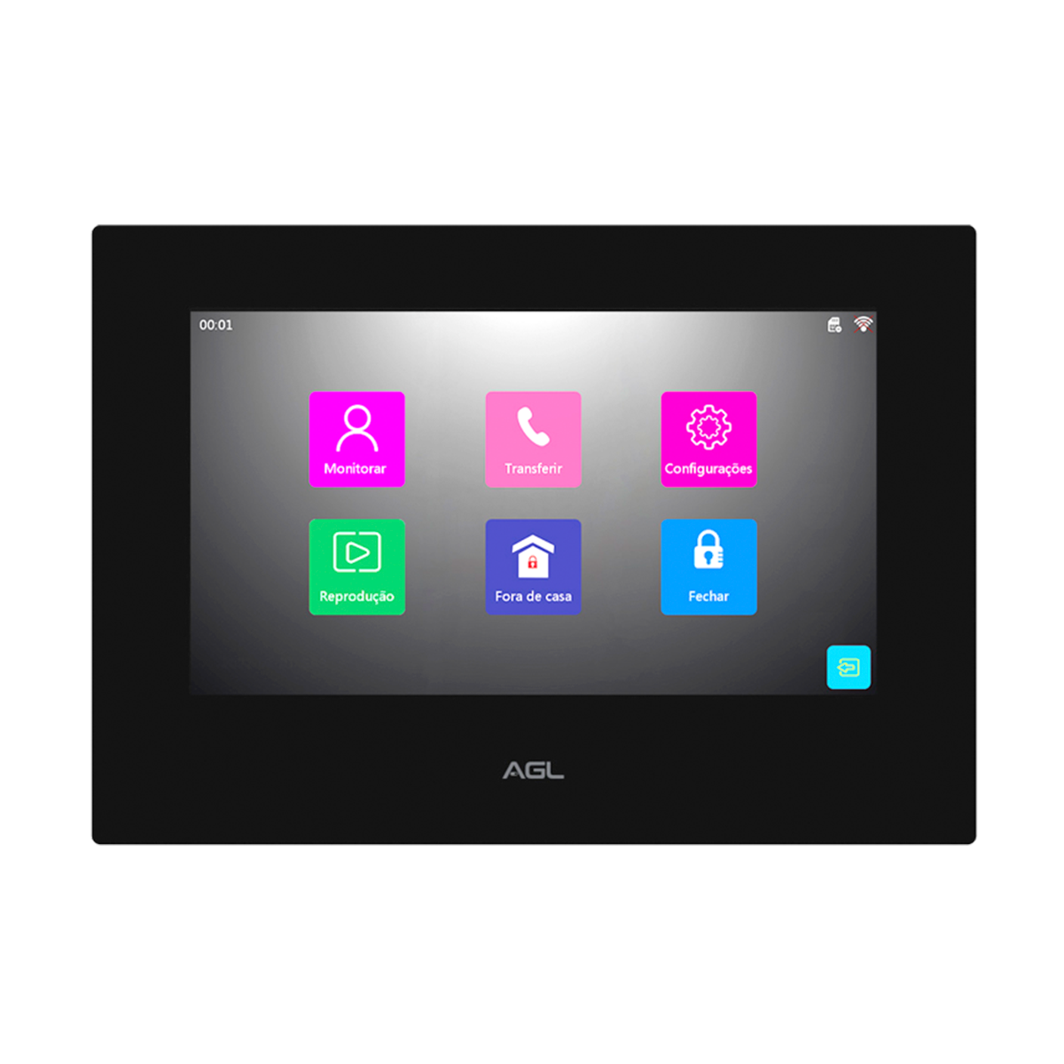 Monitor de vídeo porteiro 7 polegadas touch com wifi e inteligência artificial AGL