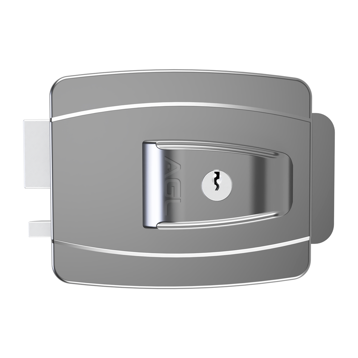 Fechadura AGL Mini Cromado Cilindro Ajustavel 12V