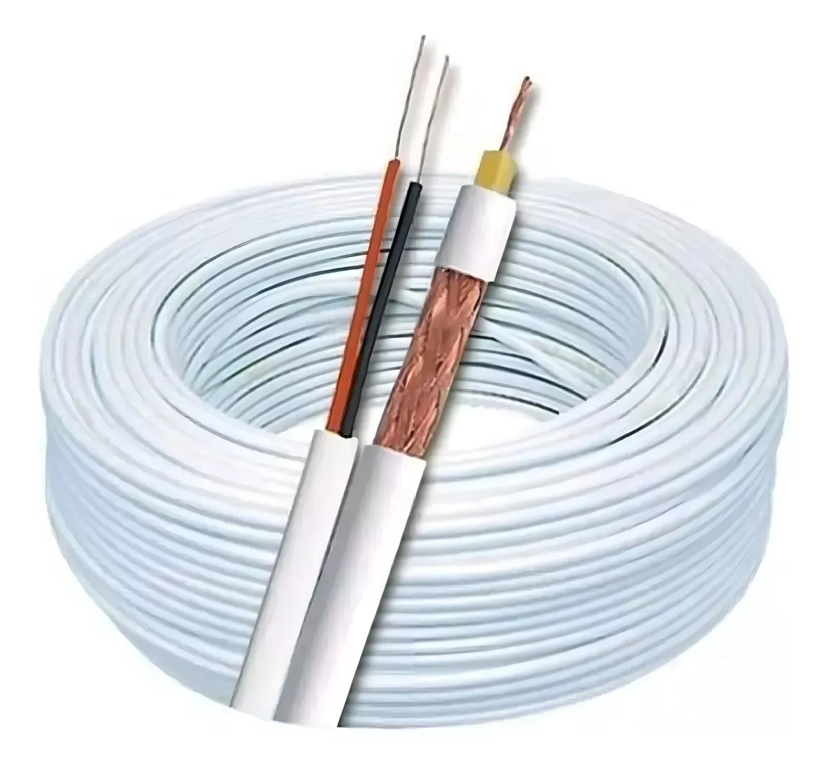 Cabo coaxial rf 4MM bipolar 24AWG liga de cobre branco AGL