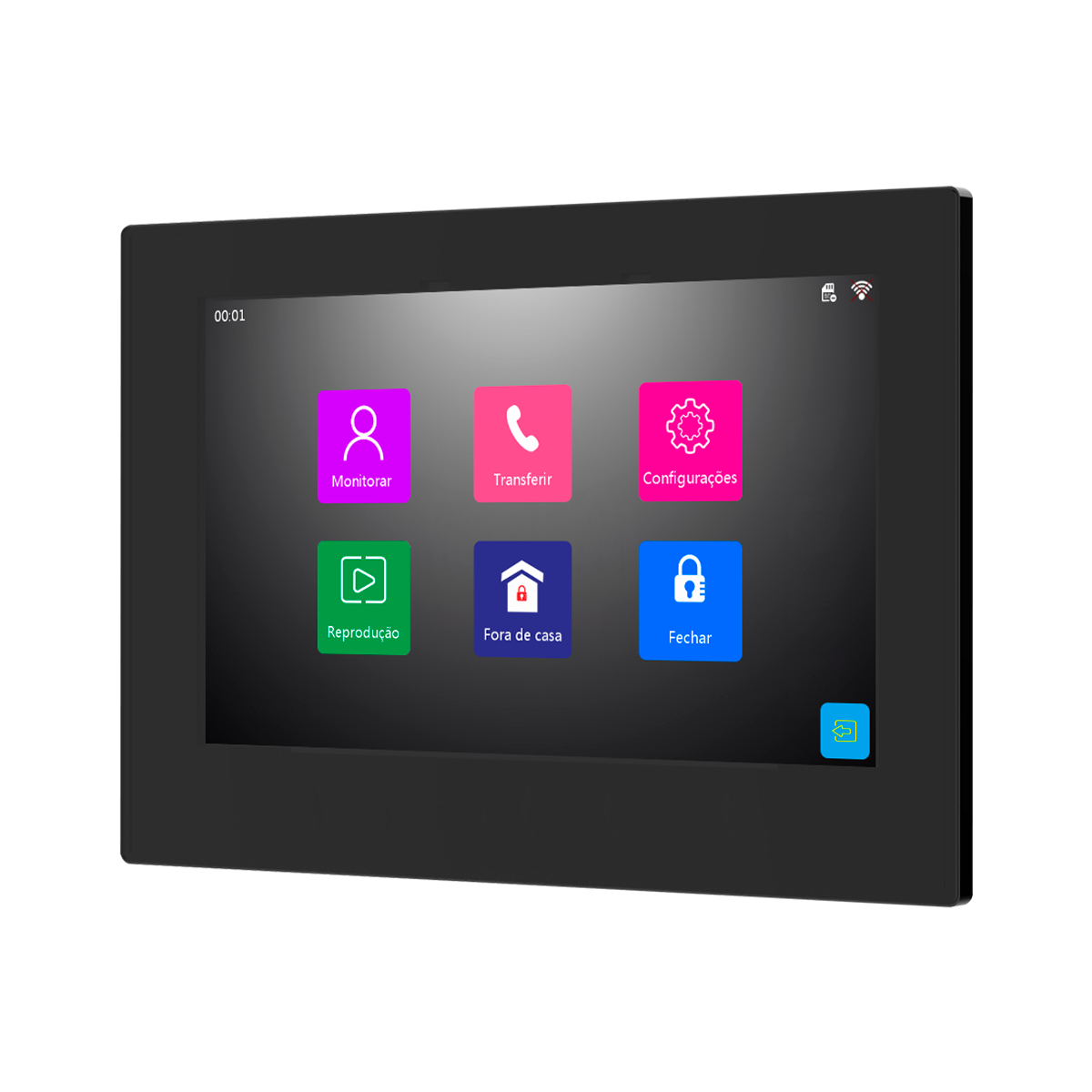 Monitor de vídeo porteiro 7 polegadas touch com wifi e inteligência artificial AGL