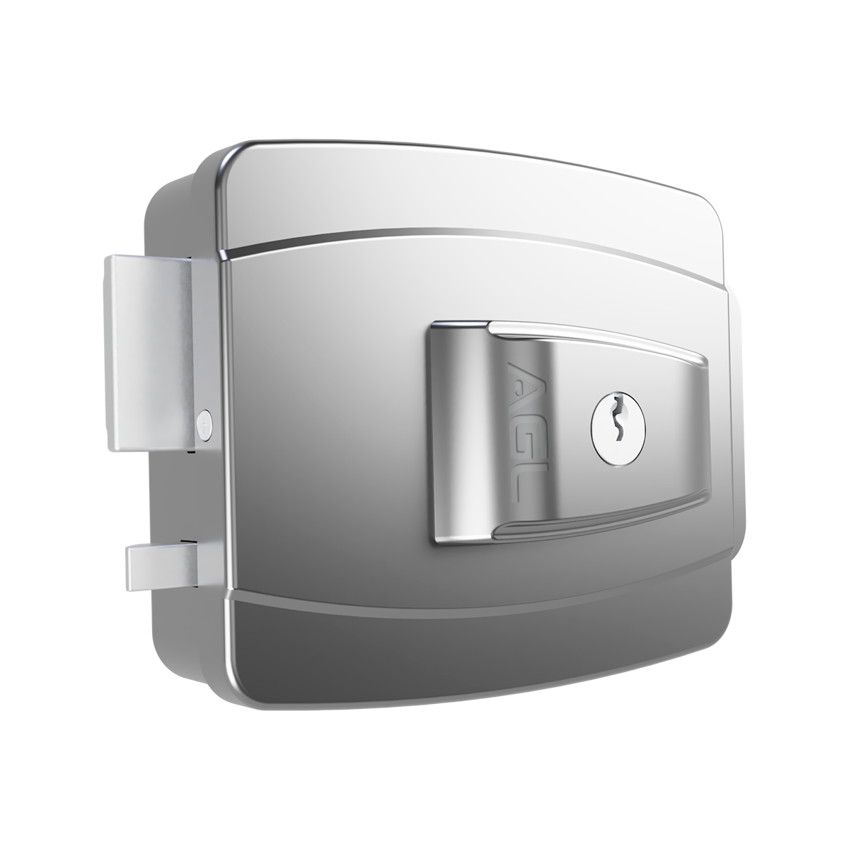 Fechadura AGL Mini Cromado Cilindro Ajustavel 12V