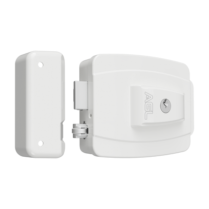 Fechadura AGL AL100R Branco Cilindro Ajustavel 12V